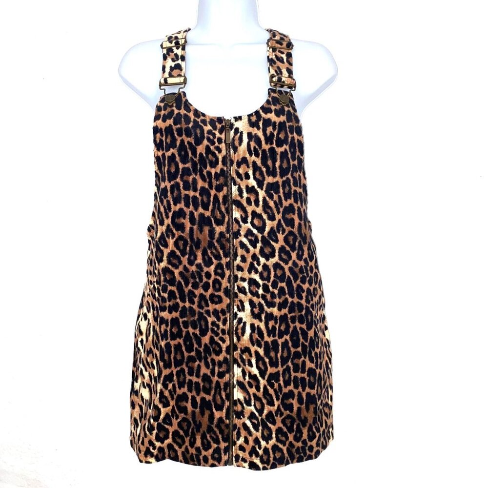 Forever 21 Women's Leopard Animal Print Full Zip Jumper  Dress Size Small